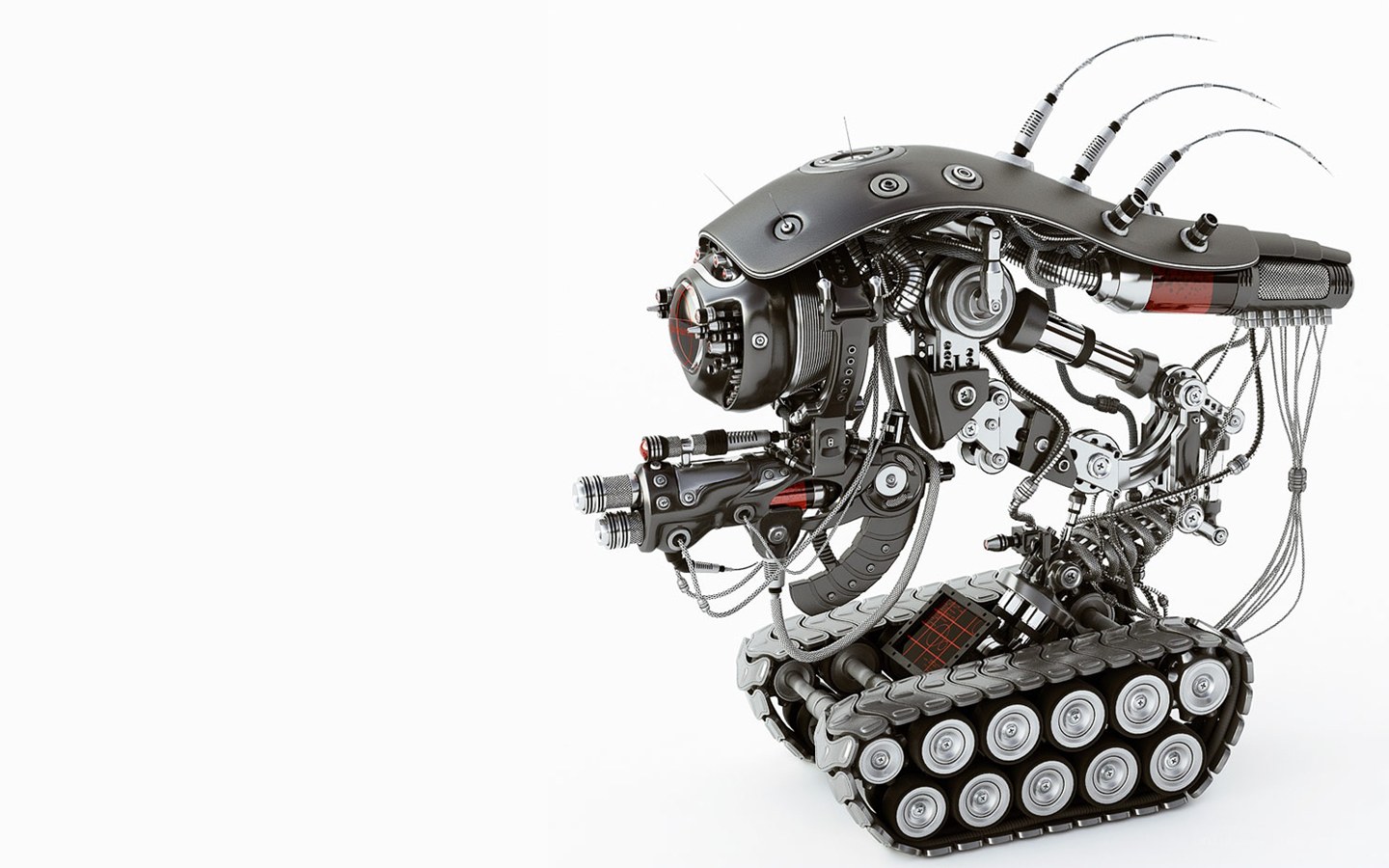 mechanical robot with tank treads
