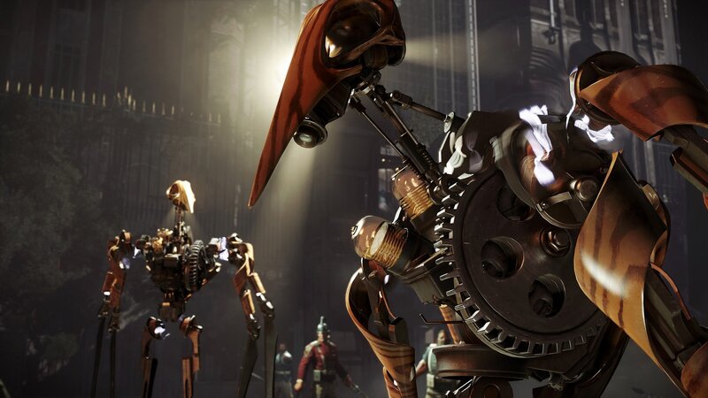 Mechanical Robots in City