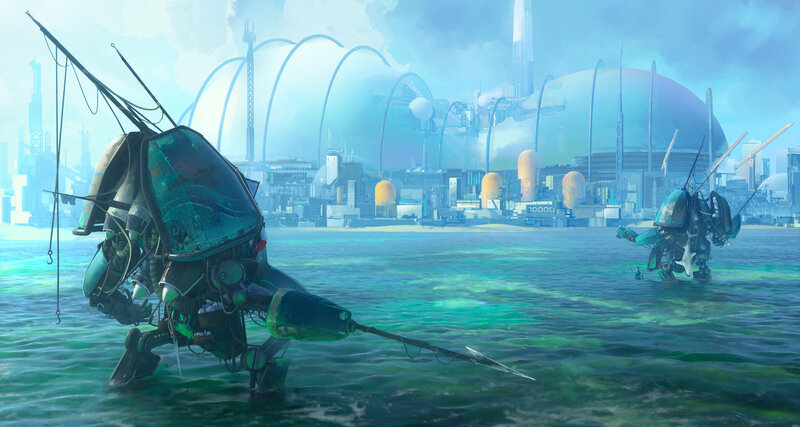 Mechanical Robots in Water