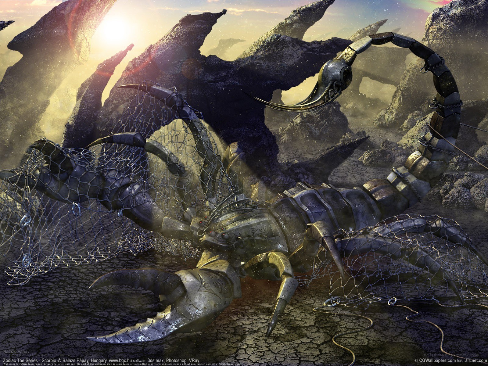 Mechanical Scorpion in a Desert