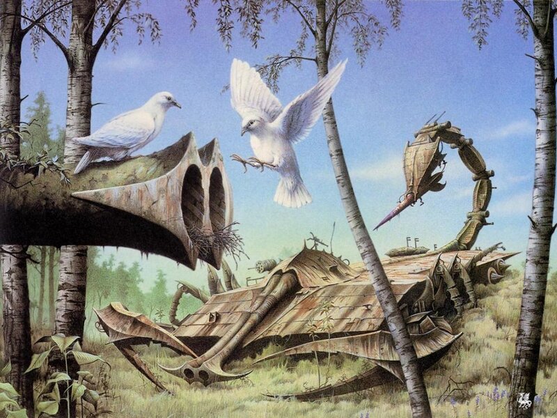 Mechanical Scorpion in Forest — Green
