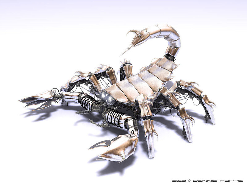 Mechanical Scorpion — Silver, Neutral, 3d Render