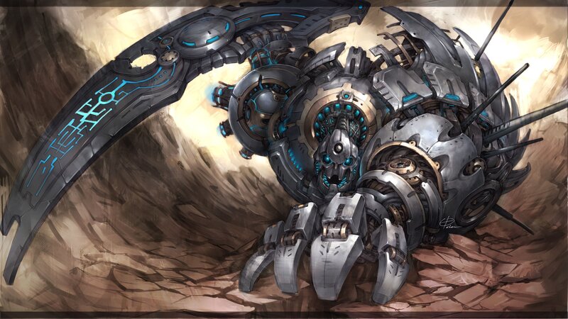 mechanical scythe monster