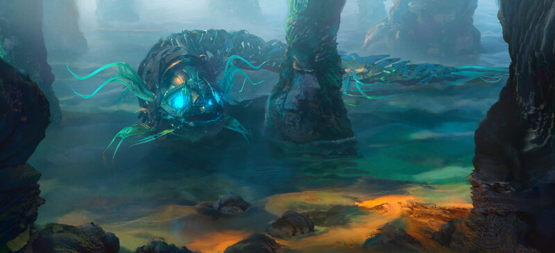 Mechanical Sea Creature — Blue, Mysterious