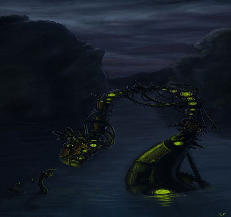 Mechanical Serpent in Water