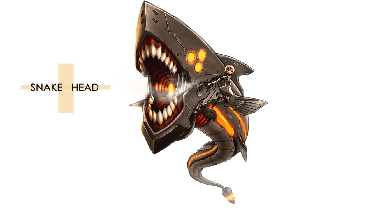 mechanical shark creature