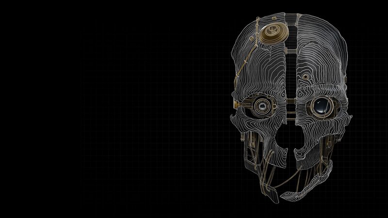 Mechanical Skull — Black, Dark, 3d Render
