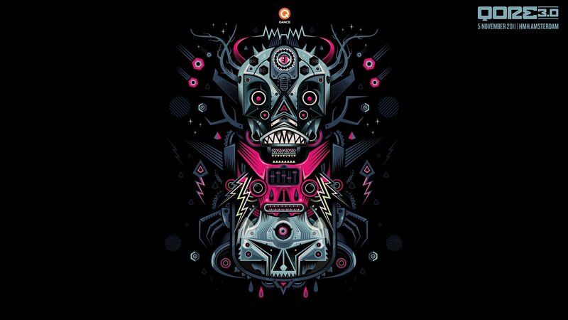 Mechanical Skull Design — Black, Dark