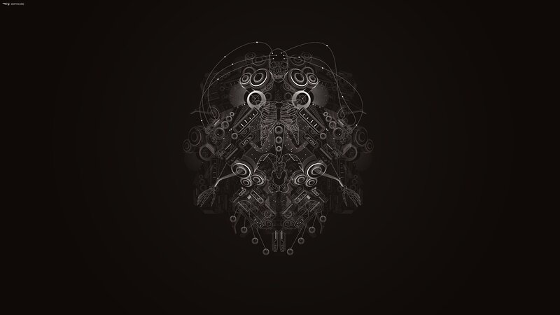 Mechanical Skull Design — Black