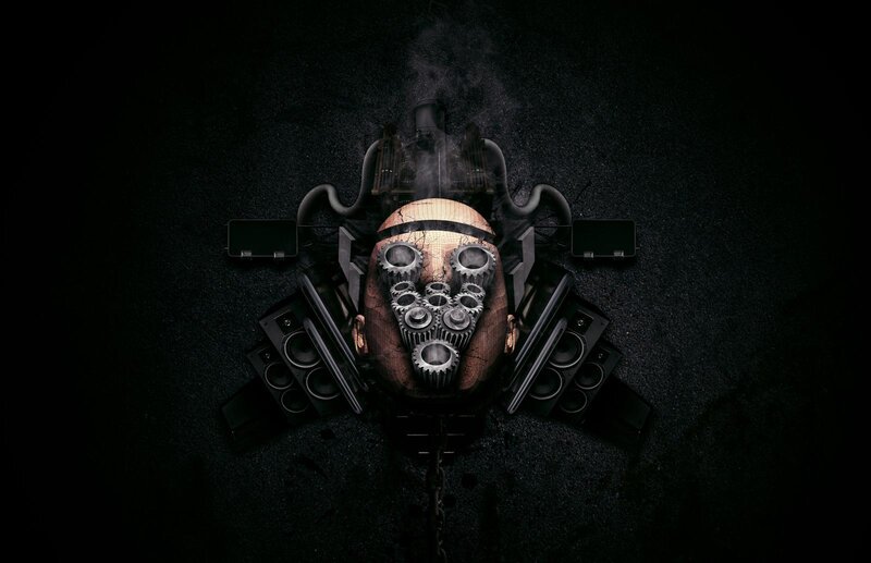 mechanical skull with gears