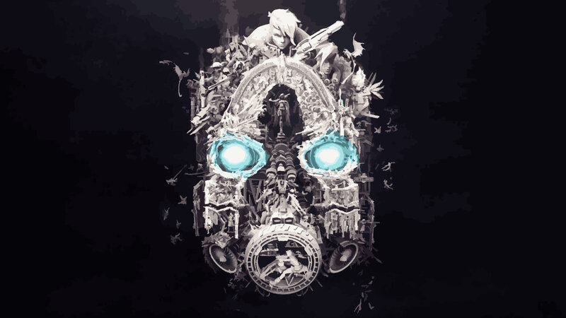 Mechanical Skull with Glowing Eyes — Black, Dramatic