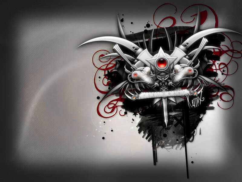 mechanical skull with red accents