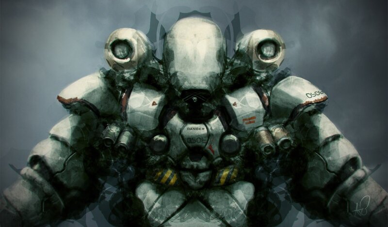 mechanical soldier concept art