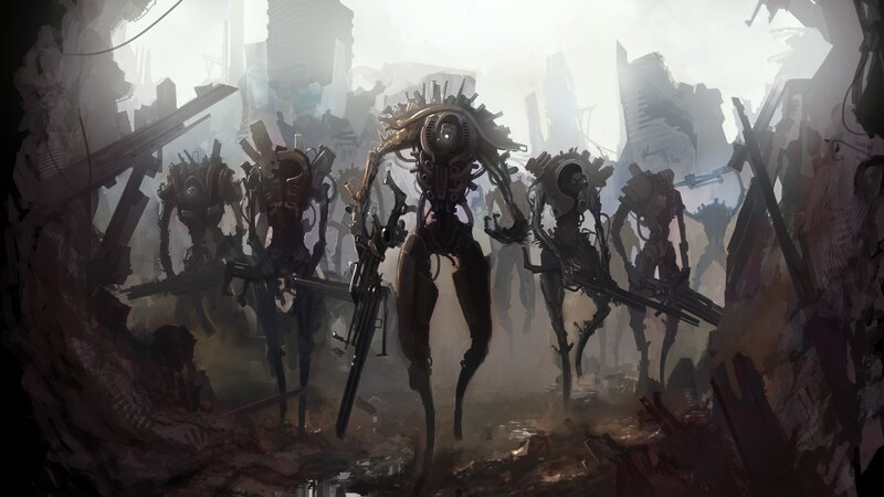 Mechanical Soldiers in Ruins