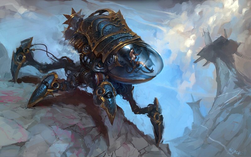 mechanical spider creature