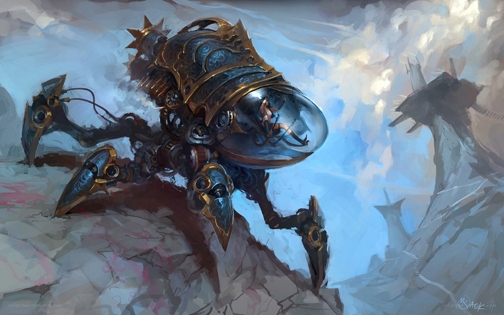 mechanical spider creature