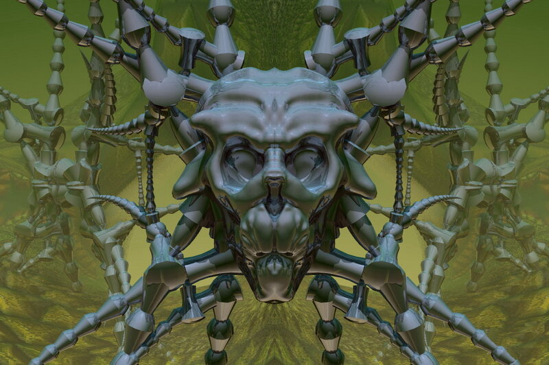 Mechanical Spider Creature — Green