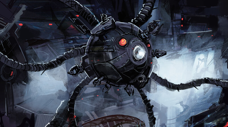 Mechanical Spider Robot — Black, Dark