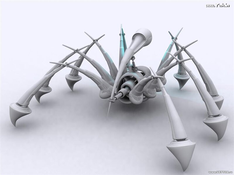 Mechanical Spider Robot — Gray, Neutral