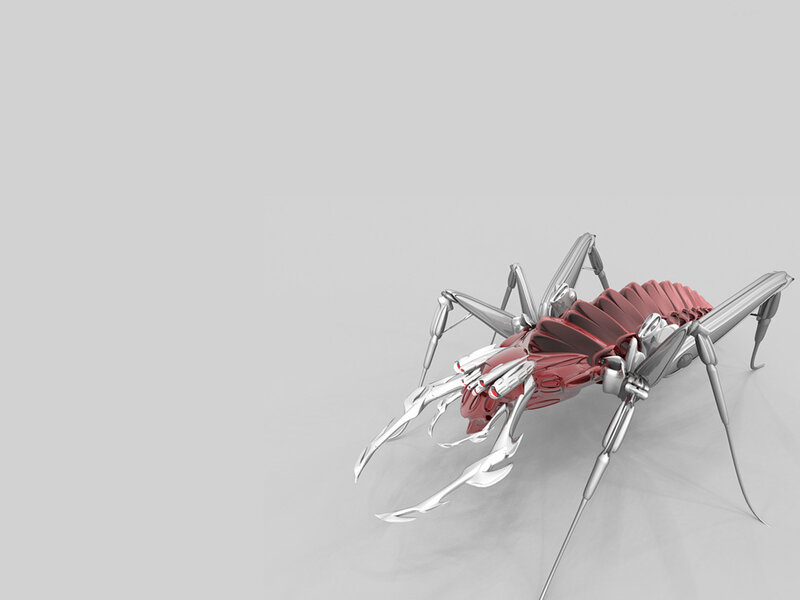 Mechanical Spider Robot — Gray