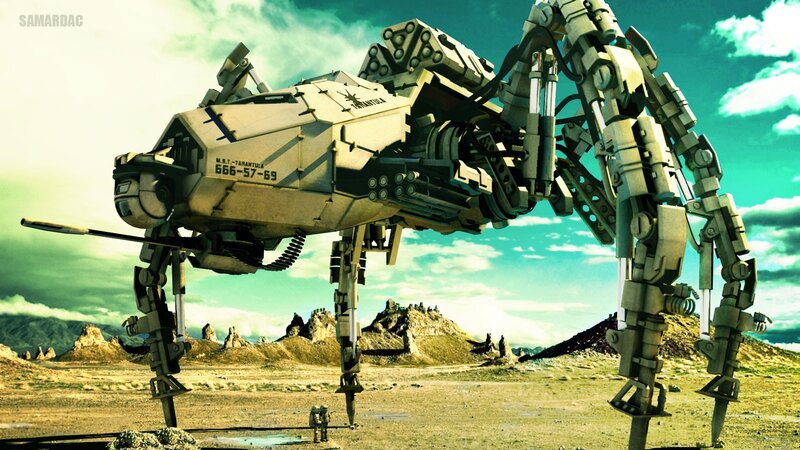 Mechanical Spider Robot — Green