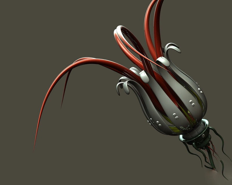 Mechanical Squid Sculpture