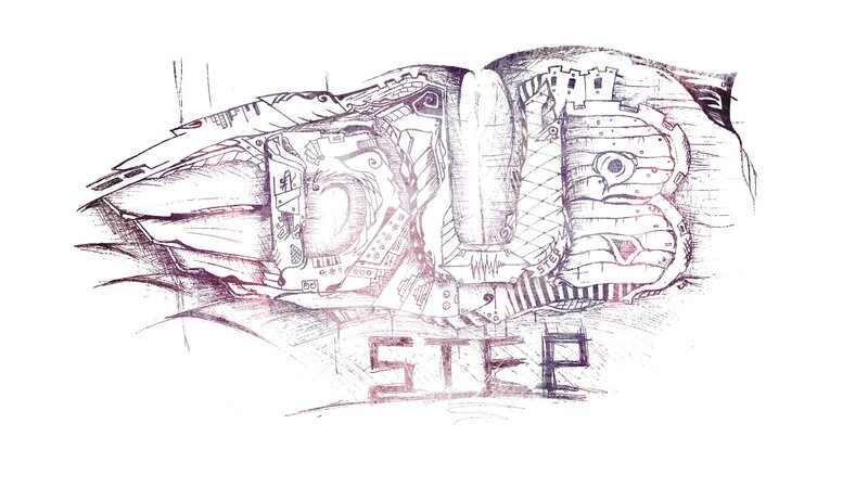 mechanical step design sketch