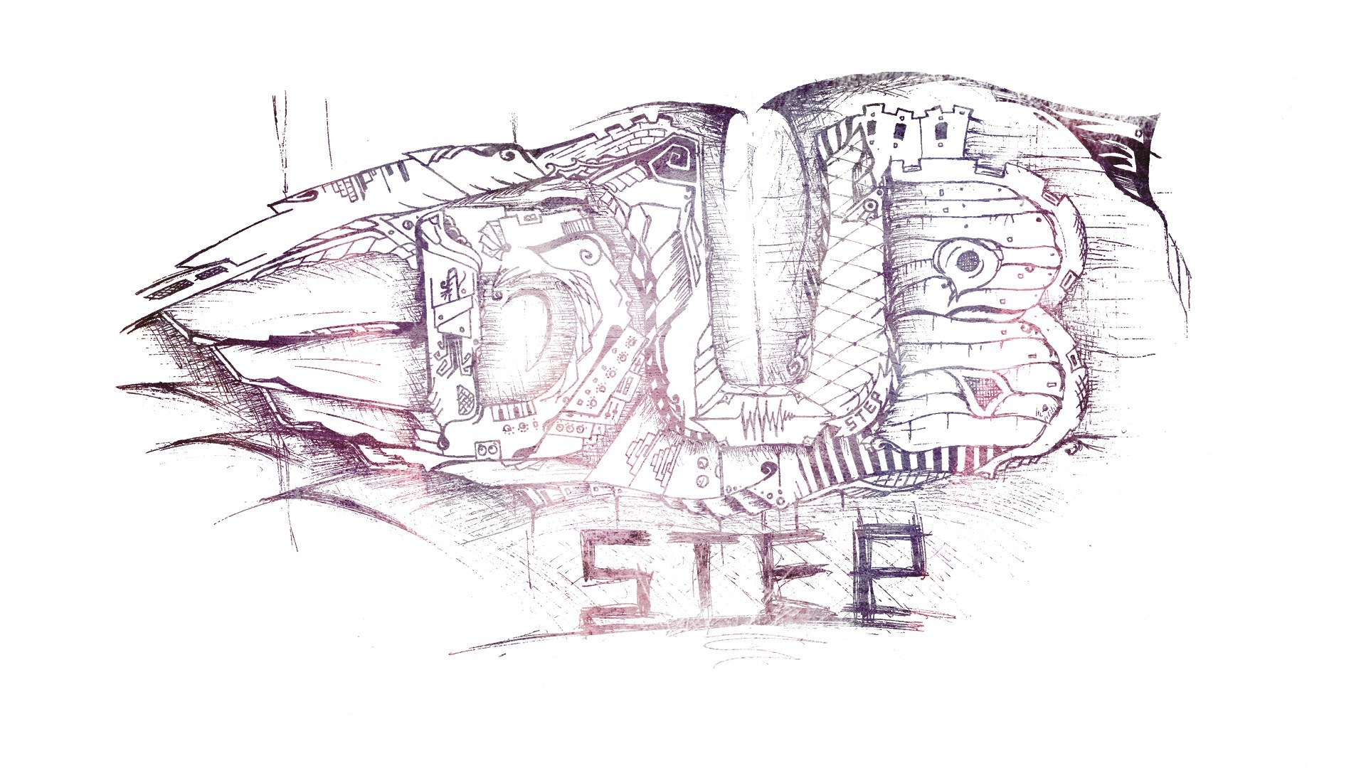 mechanical step design sketch