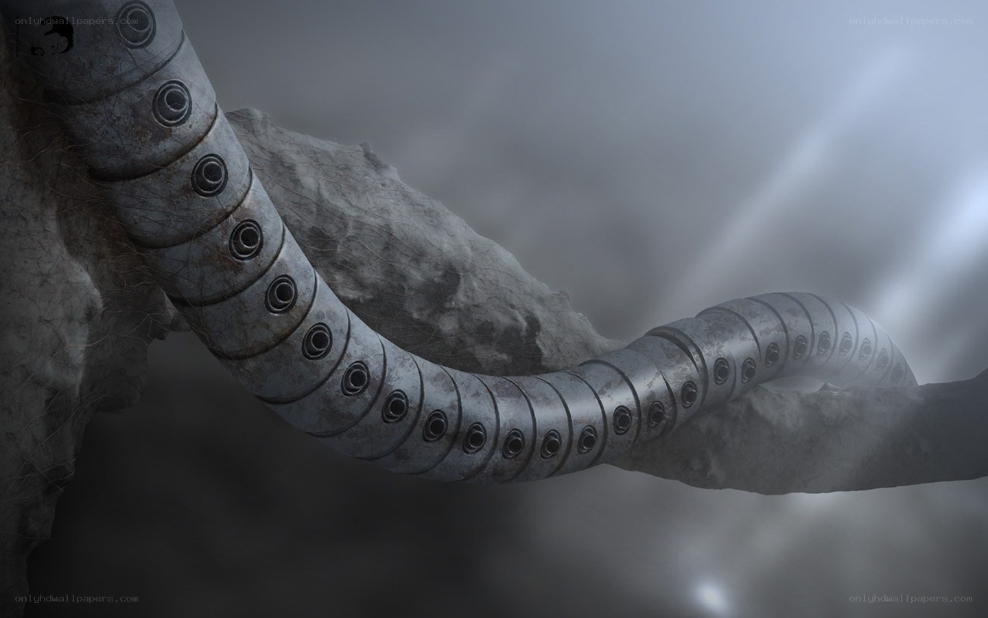 Mechanical tentacle in fog