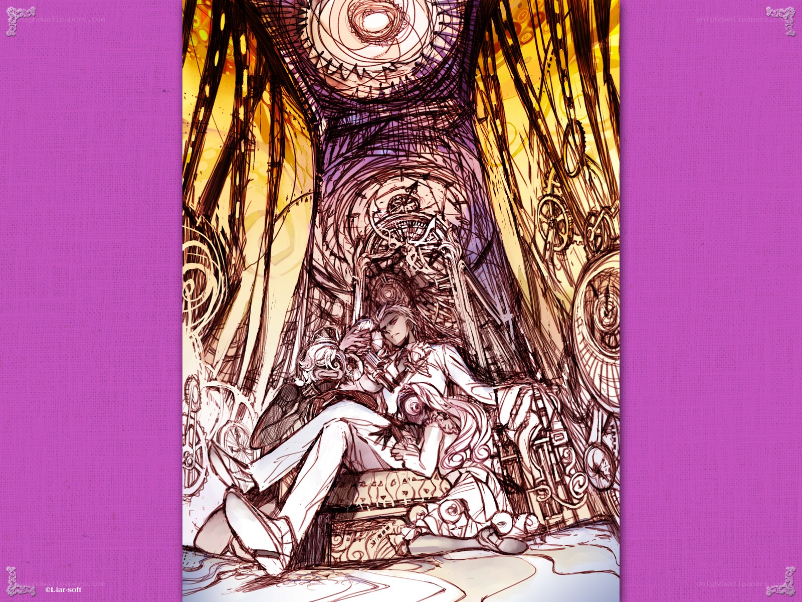 Mechanical throne with figures