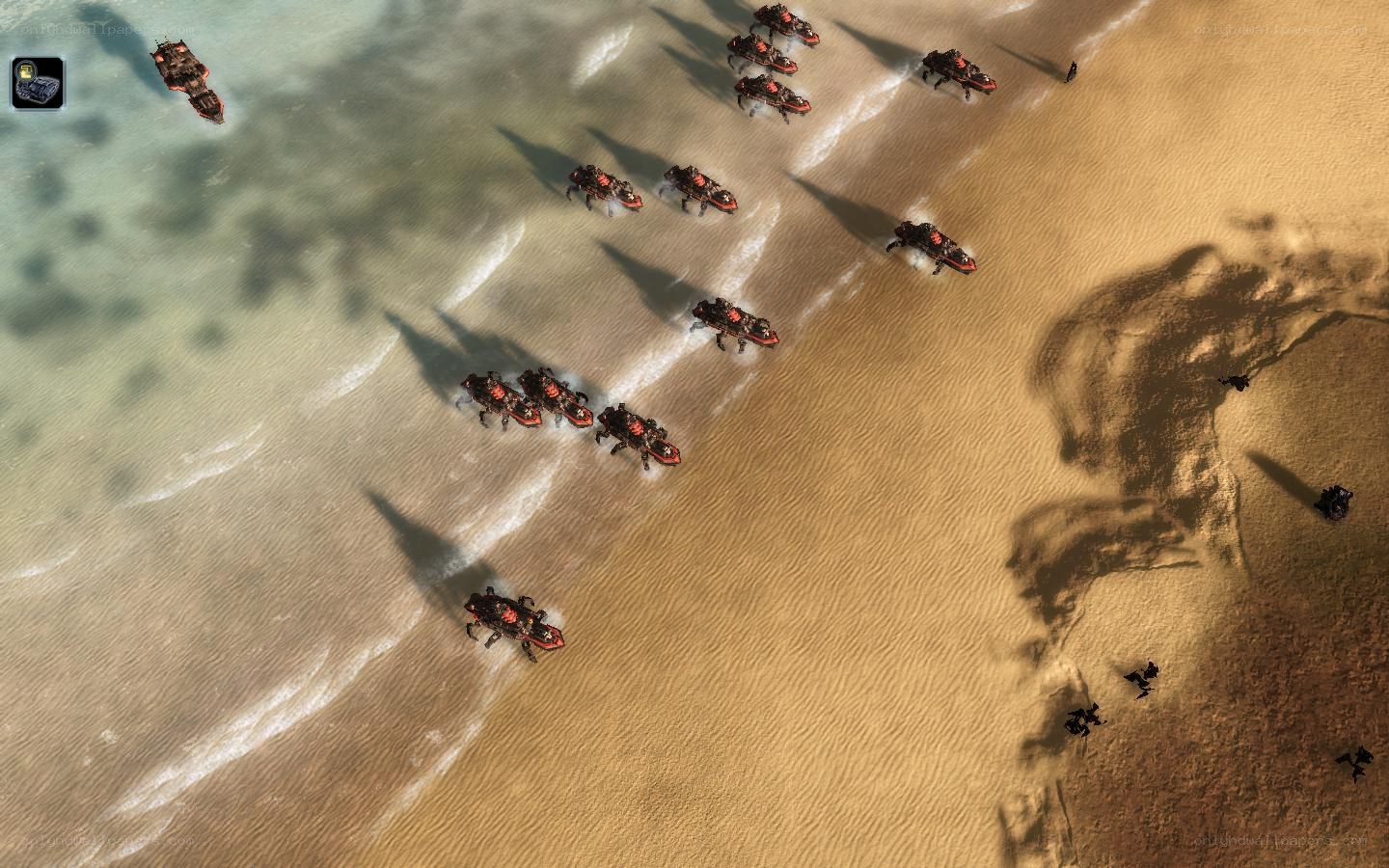 Mechanical units on beach