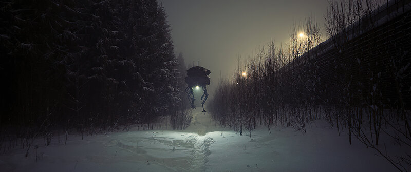 Mechanical Walker in Snow