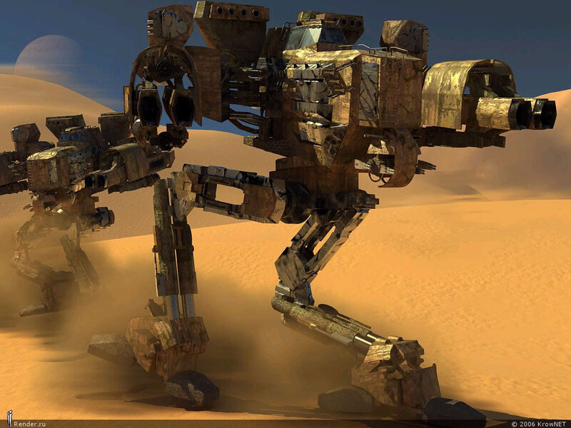 Mechanical Walkers in Desert