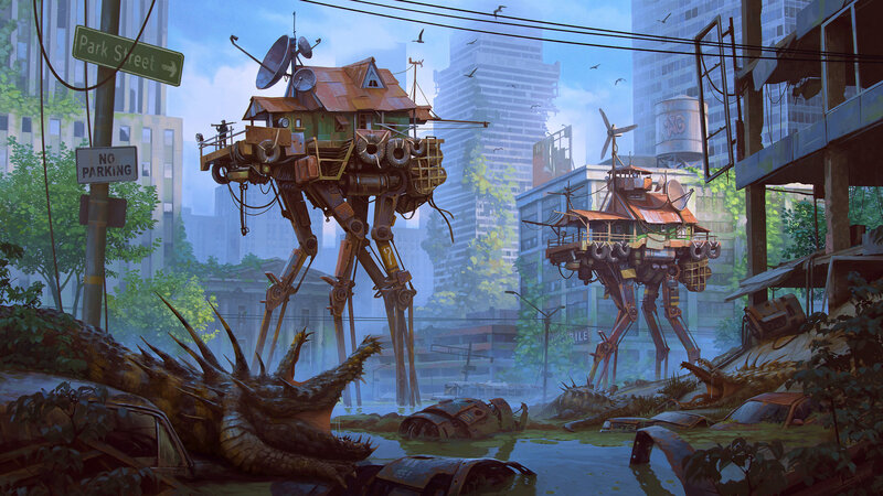 Mechanical Walkers in Ruins