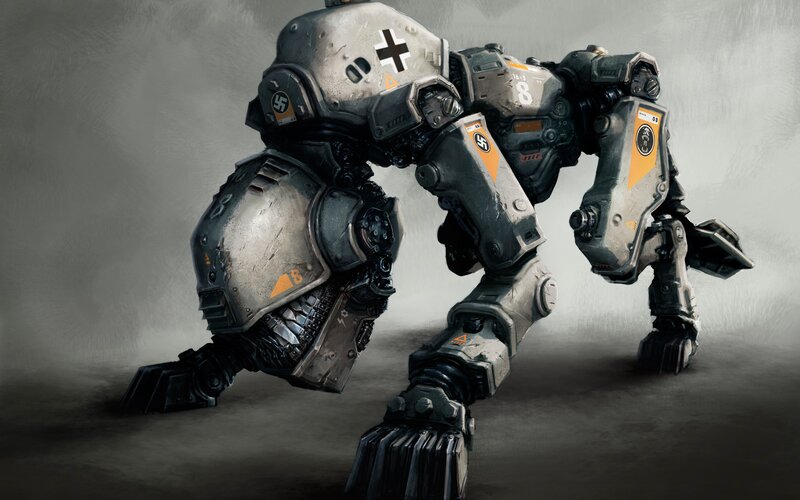 Mechanical War Robot — Gray