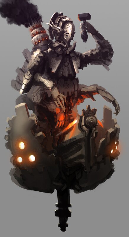 mechanical warforged warrior