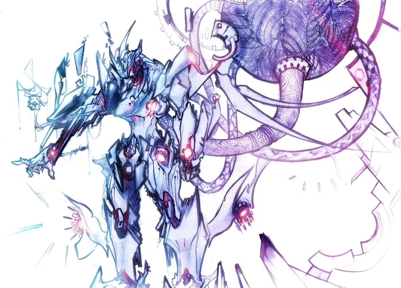 mechanical warrior concept art
