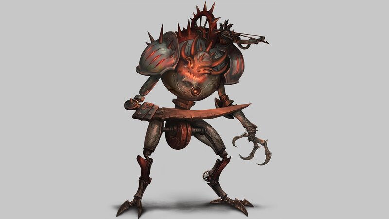 mechanical warrior concept art