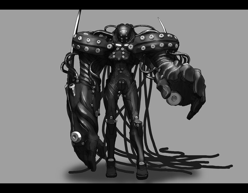 mechanical warrior concept art