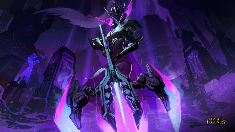 Mechanical Warrior Figure — Purple, Dramatic