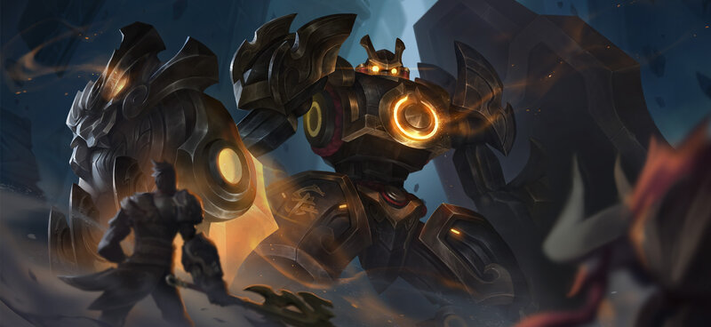Mechanical Warrior in Battle — Black, Dramatic, Night