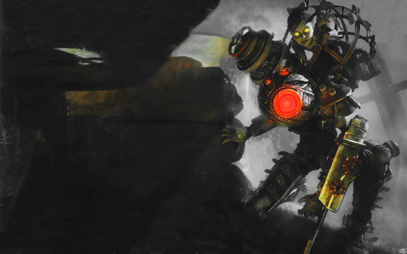 mechanical warrior in dark cave