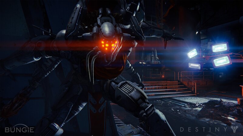 Mechanical Warrior in Dark Room