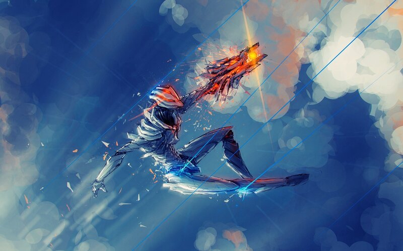 Mechanical Warrior in Flight