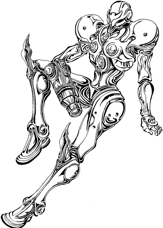 mechanical warrior in motion