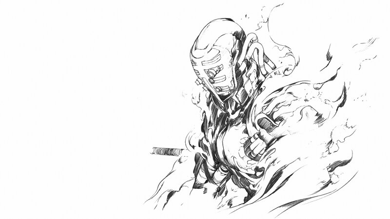 Mechanical Warrior in Motion — Black