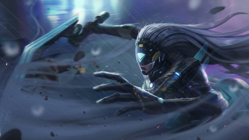 Mechanical Warrior in Motion — Blue