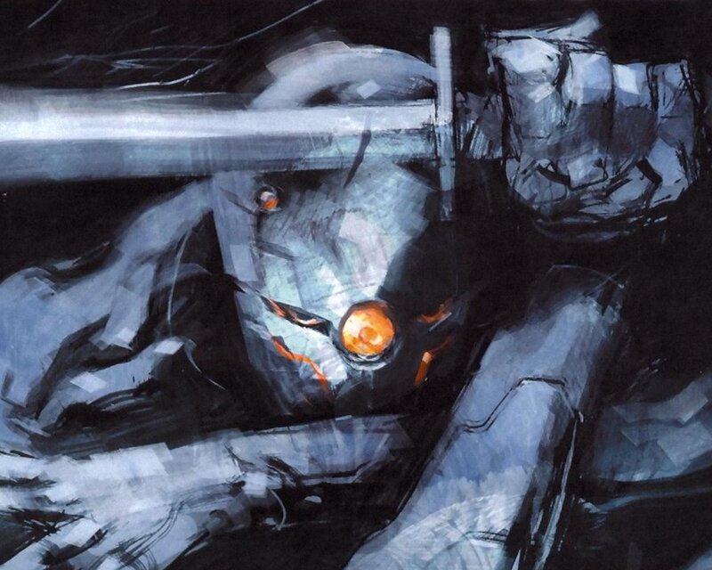 mechanical warrior in motion
