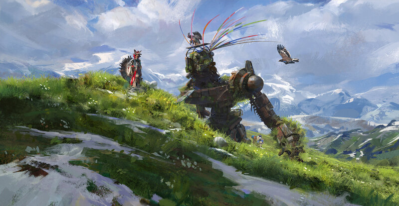 Mechanical Warrior on Hill