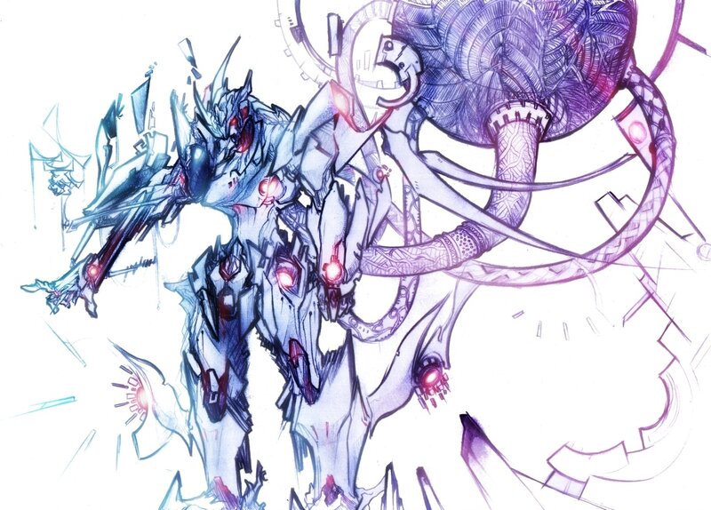 Mechanical Warrior Robot — Blue
